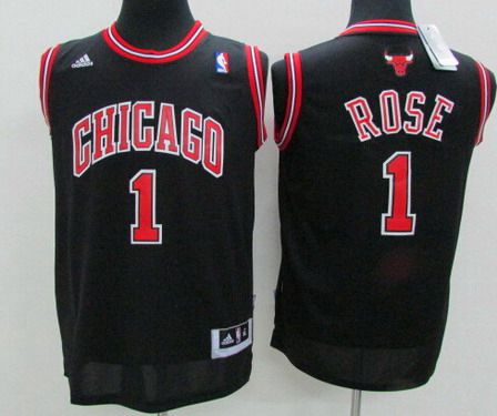 Youth Chicago Bulls #1 Derrick Rose Black Jersey