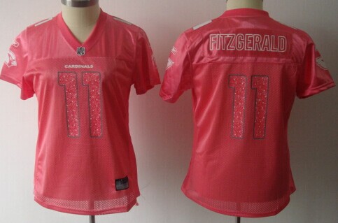 Arizona Cardinals #11 Larry Fitzgerald Pink Womens Sweetheart Jersey