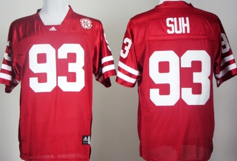 Nebraska Cornhuskers #93 Ndamukong Suh Red Jersey 
