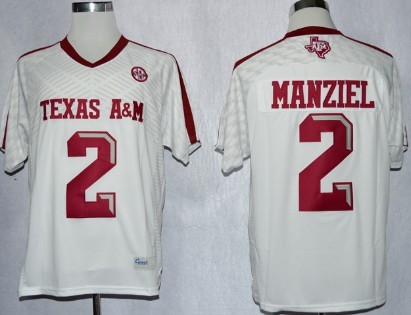 Texas A&M Aggies #2 Johnny Manziel 2013 White Jersey 