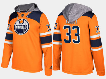 Adidas Edmonton Oilers 33 Cam Talbot Name And Number Orange Hoodie