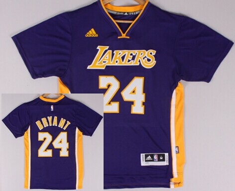 Size XXXXL Los Angeles Lakers #24 Kobe Bryant Revolution 30 Swingman 2014 New Purple Short-Sleeved Jersey