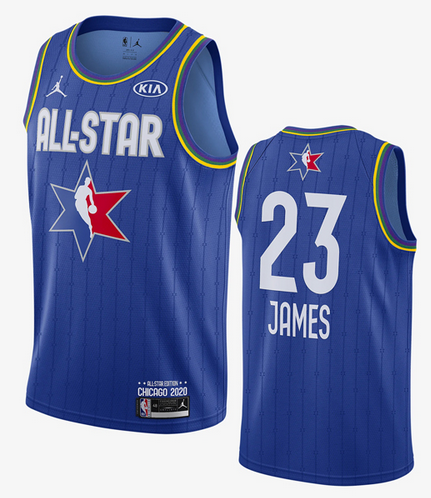 Men's Los Angeles Lakers #23 LeBron James Blue Jordan Brand 2020 All-Star Game Swingman Stitched NBA Jersey