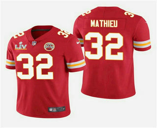 Men's Kansas City Chiefs #32 Tyrann Mathieu Red 2021 Super Bowl LV Vapor Untouchable Stitched Nike Limited NFL Jersey