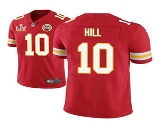 Men's Kansas City Chiefs #10 Tyreek Hill Red 2021 Super Bowl LV Vapor Untouchable Stitched Nike Limited NFL Jersey