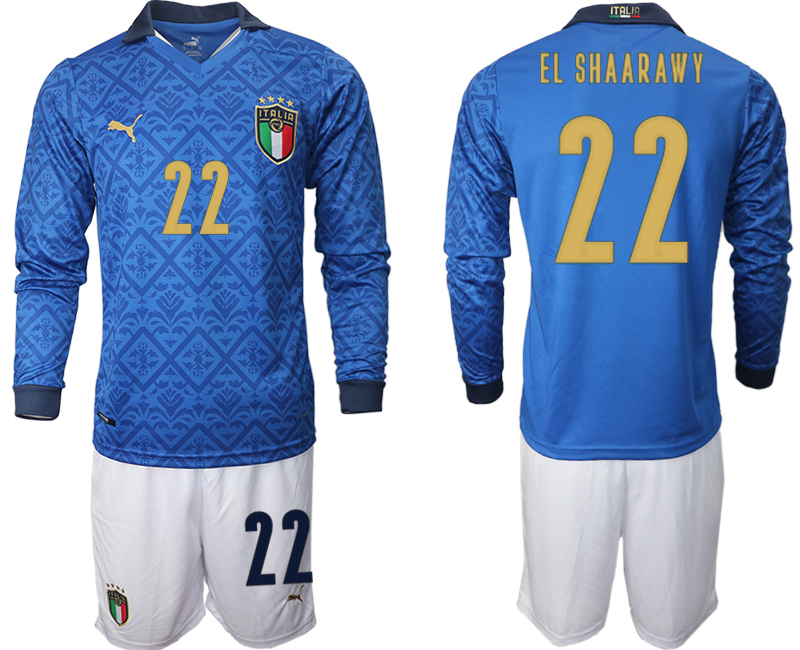 Men 2021 European Cup Italy home Long sleeve 22 soccer jerseys