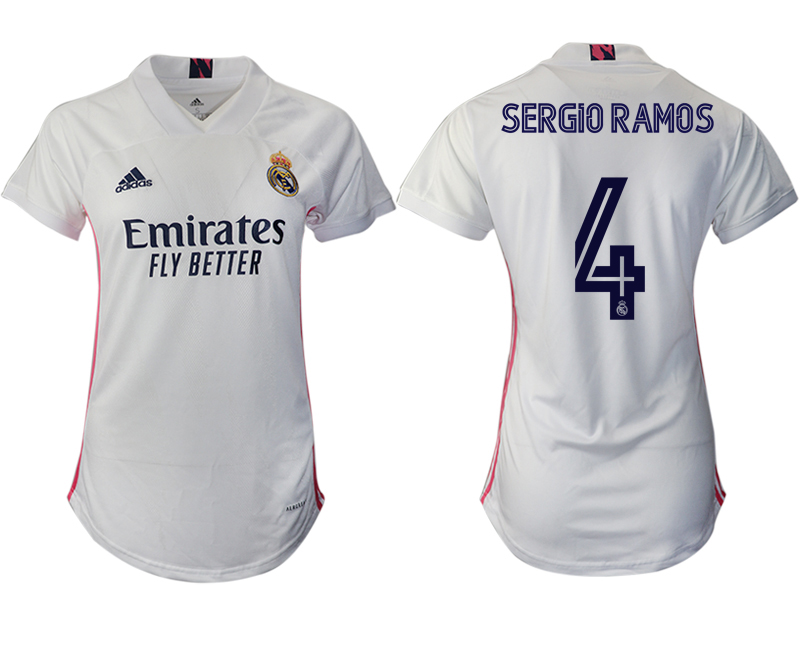 Women 2020-2021 Real Madrid home aaa version 4 white Soccer Jerseys