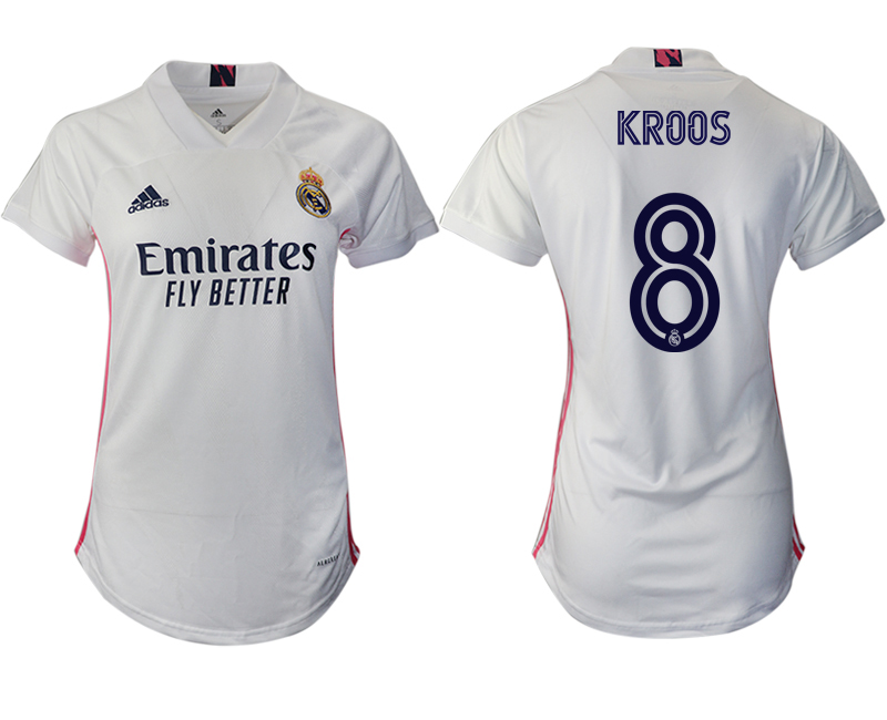 Women 2020-2021 Real Madrid home aaa version 8 white Soccer Jerseys