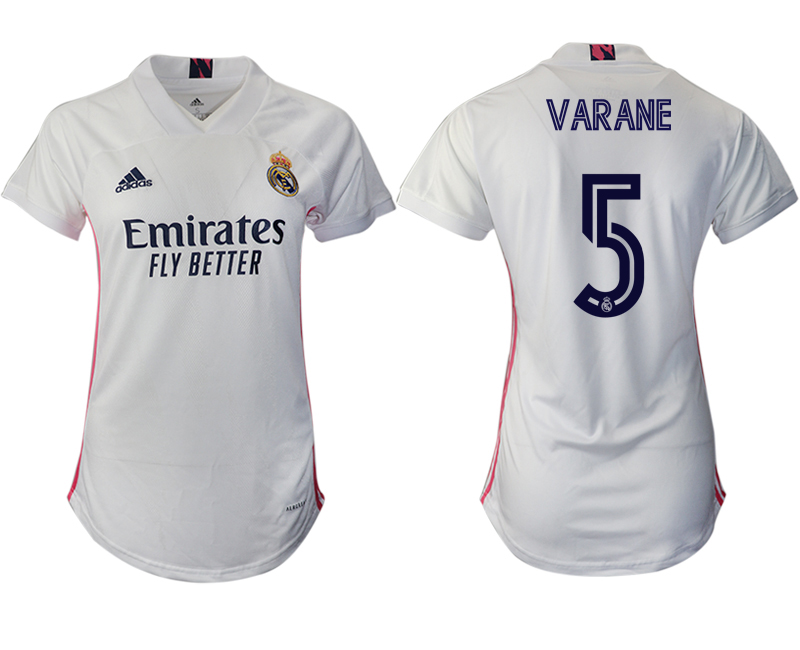 Women 2020-2021 Real Madrid home aaa version 5 white Soccer Jerseys