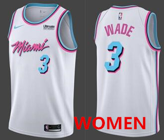 Women's Nike Heat #3 Dwyane Wade White NBA Swingman City Edition Jersey