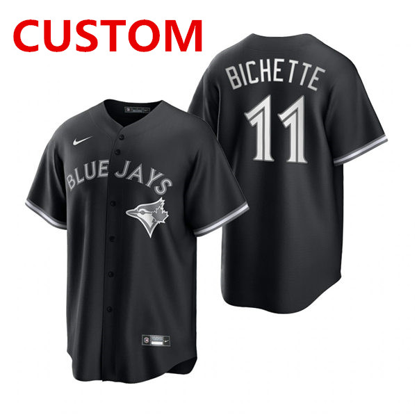 Men's Toronto Blue Jays Custom Black Stitched MLB Cool Base Nike Jersey