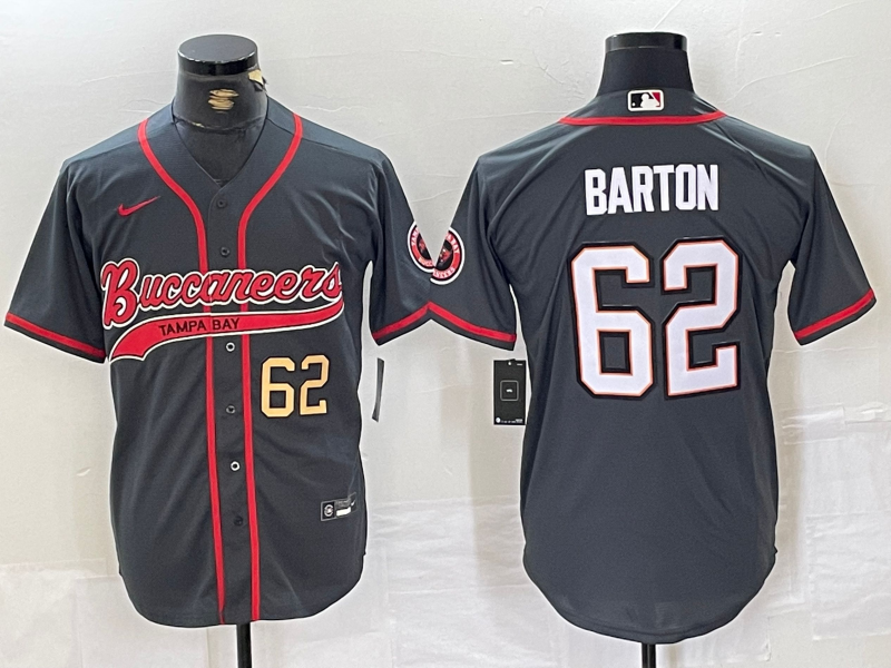 Men's Tampa Bay Buccaneers #62 Graham Barton Grey Cool Base Stitched Baseball Jerseys