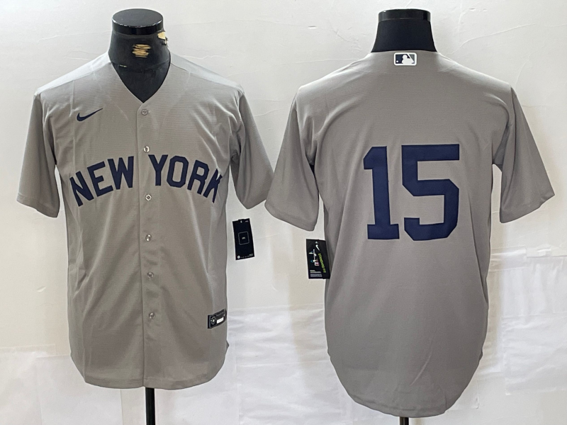 Men's New York Yankees #15 Thurman Munson Grey Stitched Nike Cool Base Jersey