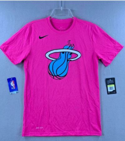 Men's Custom Miami Heat Pink T-Shirt