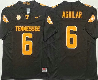 Men's Tennessee Volunteers #6 Joey Aguilar Black FUSE College Football Jersey
