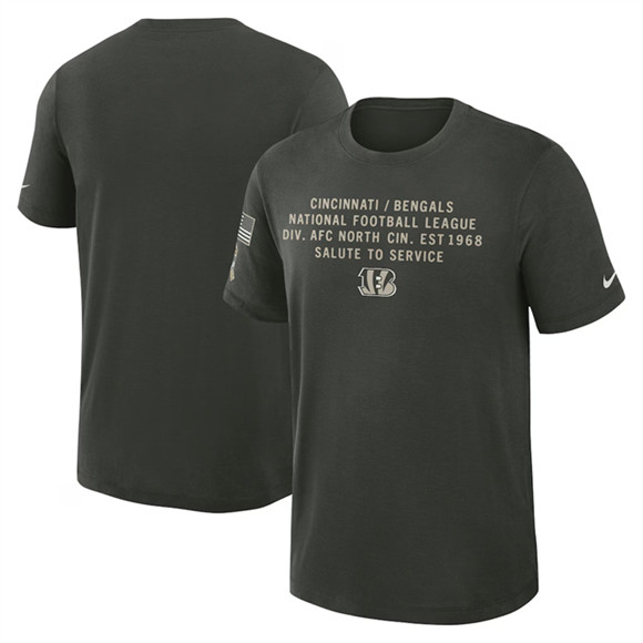 Men's Cincinnati Bengals Dark Green 2025 Salute to Service Sideline Slub Dri-FIT T-Shirt