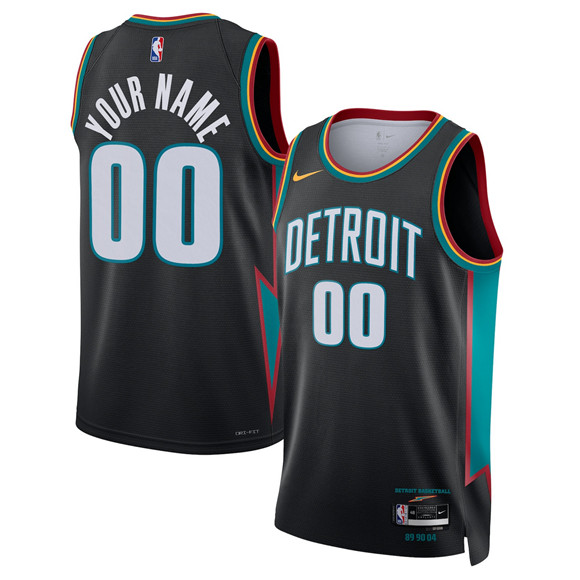 Men's Detroit Pistons Active Player Custom Black 2025-26 City Edition Stitched Basketball Jersey
