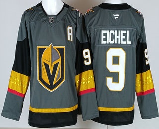 Men's Vegas Golden Knights #9 Jack Eichel Gray Authentic Jersey