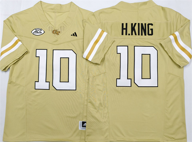 Men's Georgia Tech Yellow Jackets #10 Haynes King Golden F.U.S.E. Limited Stitched Jersey