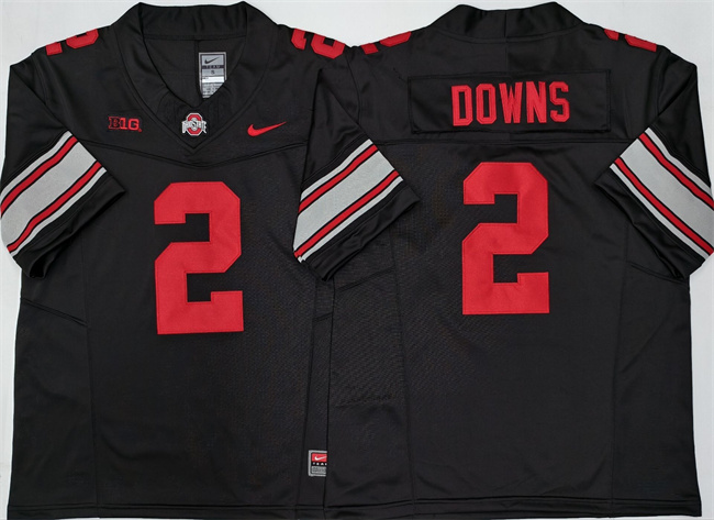 Men's Ohio State Buckeyes #2 Caleb Downs Black F.U.S.E. Limited Stitched Jersey