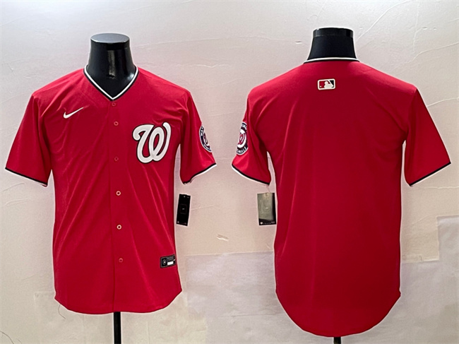 Men's Washington Nationals Blank Red Limited Stitched Baseball Jersey