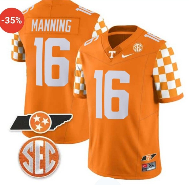 Men's Tennessee Volunteers #16 Peyton Manning Orange F.U.S.E. Stitched Jersey