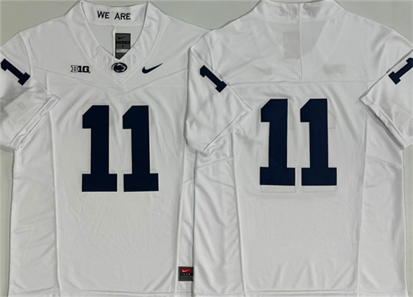 Men's Penn State Nittany Lions #11 Abdul Carter White 2024 F.U.S.E. No Name Stitched Jersey