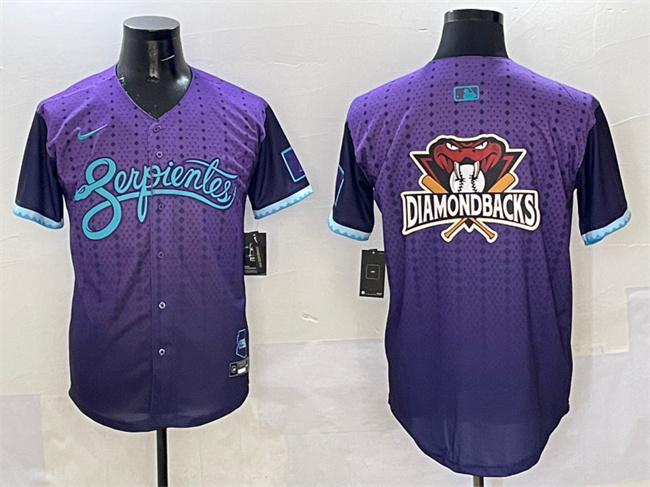 Men's Arizona Diamondbacks Team Big Logo Purple 2025 City Connect Limited Stitched Baseball Jersey