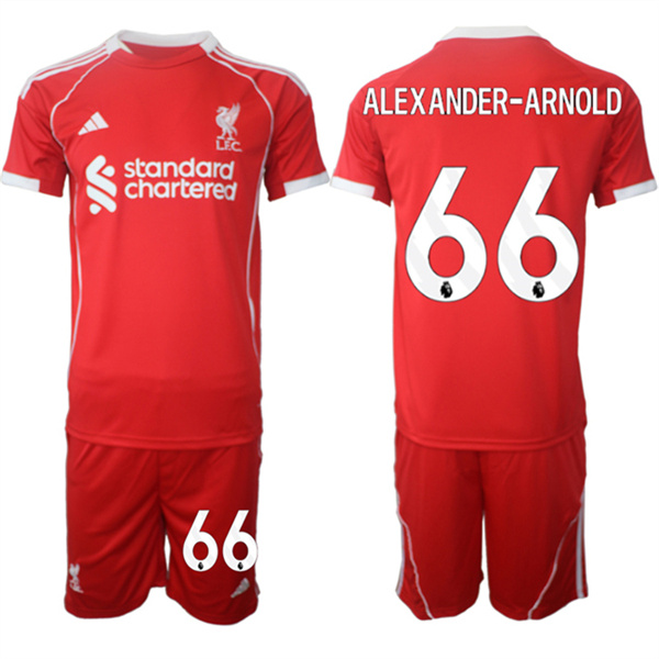 Men's Liverpool #66 Trent Alexander-Arnold 2025 Red Home Soccer Jersey Suit
