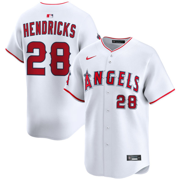 Men's Los Angeles Angels #28 Kyle Hendricks White 2024 Home Limited Stitched Baseball Jersey