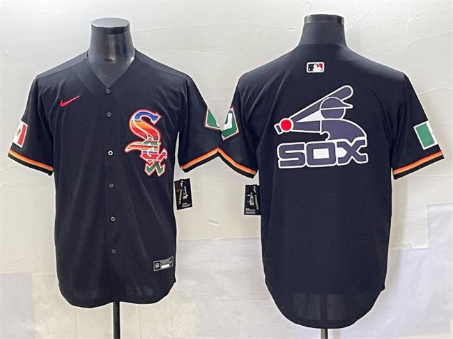 Men's Chicago White Sox Team Big Logo Black Mexico Limited Stitched Jersey