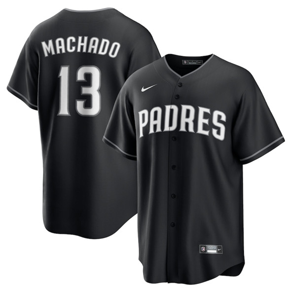 Men's San Diego Padres #13 Manny Machado Black Lights Out Limited Stitched Baseball Jersey