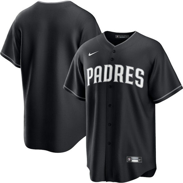 Men's San Diego Padres Blank Black Lights Out Limited Stitched Baseball Jersey