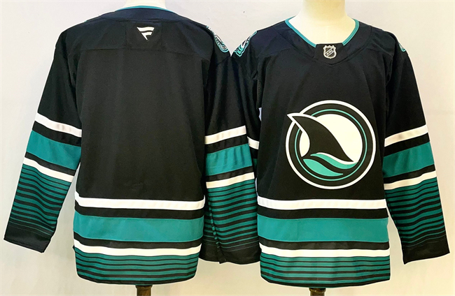 Men's San Jose Sharks Blank Black 2024-25 Alternate Stitched Hockey Jersey