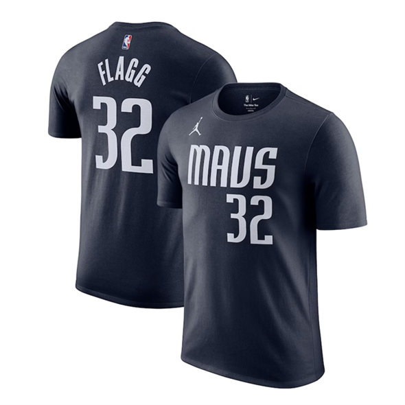 Men's Dallas Mavericks #32 Cooper Flagg Navy 2025 Draft First Round Pick Statement Edition Name & Number T-Shirt