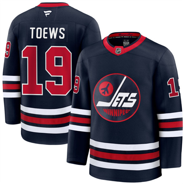 Men's Winnipeg Jets #19 Jonathan Toews Navy 2024-25 Alternate Stitched Hockey Jersey