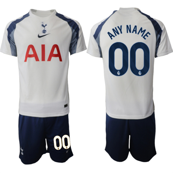 Men's Tottenham Hotspur Custom 2025-26 White Home Soccer Jersey Suit