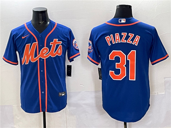 Men's New York Mets #31 Mike Piazza Blue Cool Base Stitched Baseball Jersey