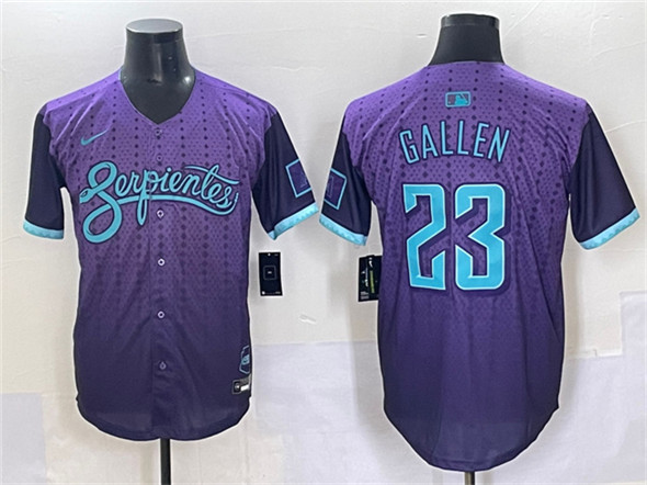 Men's Arizona Diamondbacks #23 Zac Gallen Purple 2025 City Connect Limited Stitched Baseball Jersey