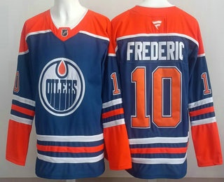 Men's Edmonton Oilers #18 Zach Hyman Blue Authentic Jersey