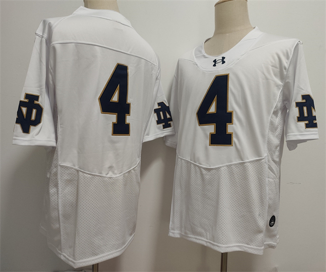 Men's Notre Dame Fighting Irish #4 Jeremiyah Love White Limited Stitched Jersey