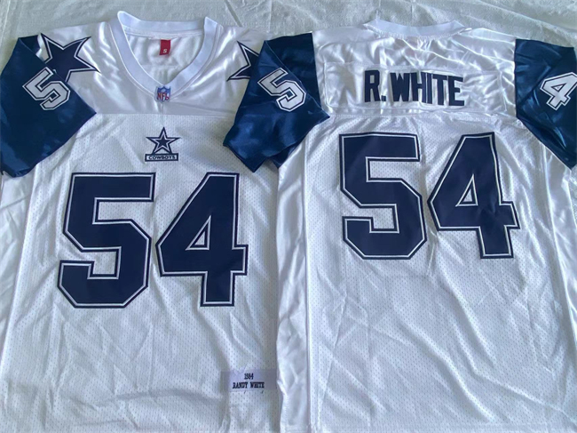 Men's Dallas Cowboys #54 Randy White White Throwback Stitched Football Jersey