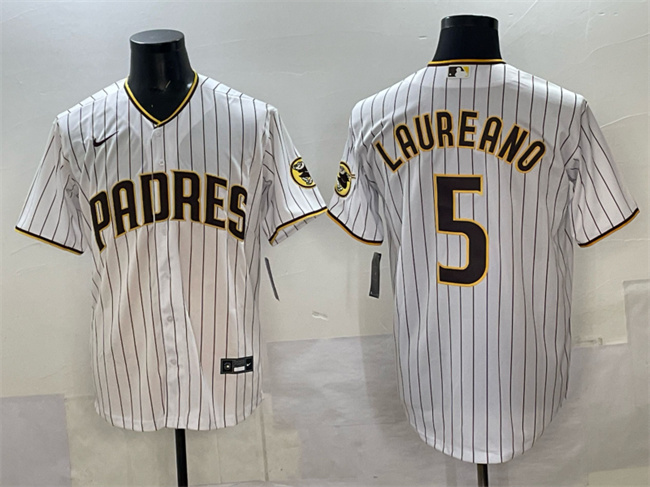 Men's San Diego Padres #5 Ramón Laureano White Cool Base Stitched Baseball Jersey