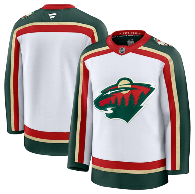 Men's Minnesota Wild Blank White 2025 25th Anniversary Stitched Hockey Jersey