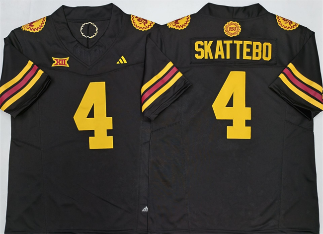 Men's Arizona State Sun Devils #4 Cam Skattebo Black 2025 F.U.S.E. Vapor Limited Stitched Jersey