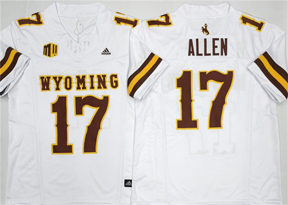 Men's Wyoming Cowboys #17 Josh Allen White 2026 F.U.S.E. Stitched College Football Jersey