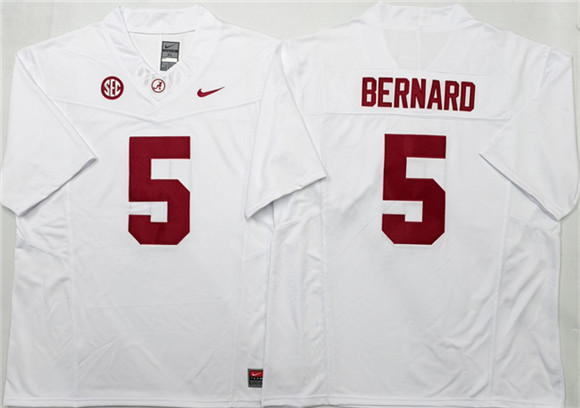 Men's Alabama Crimson Tide #5 Germie Bernard White F.U.S.E Stitched Football Jersey