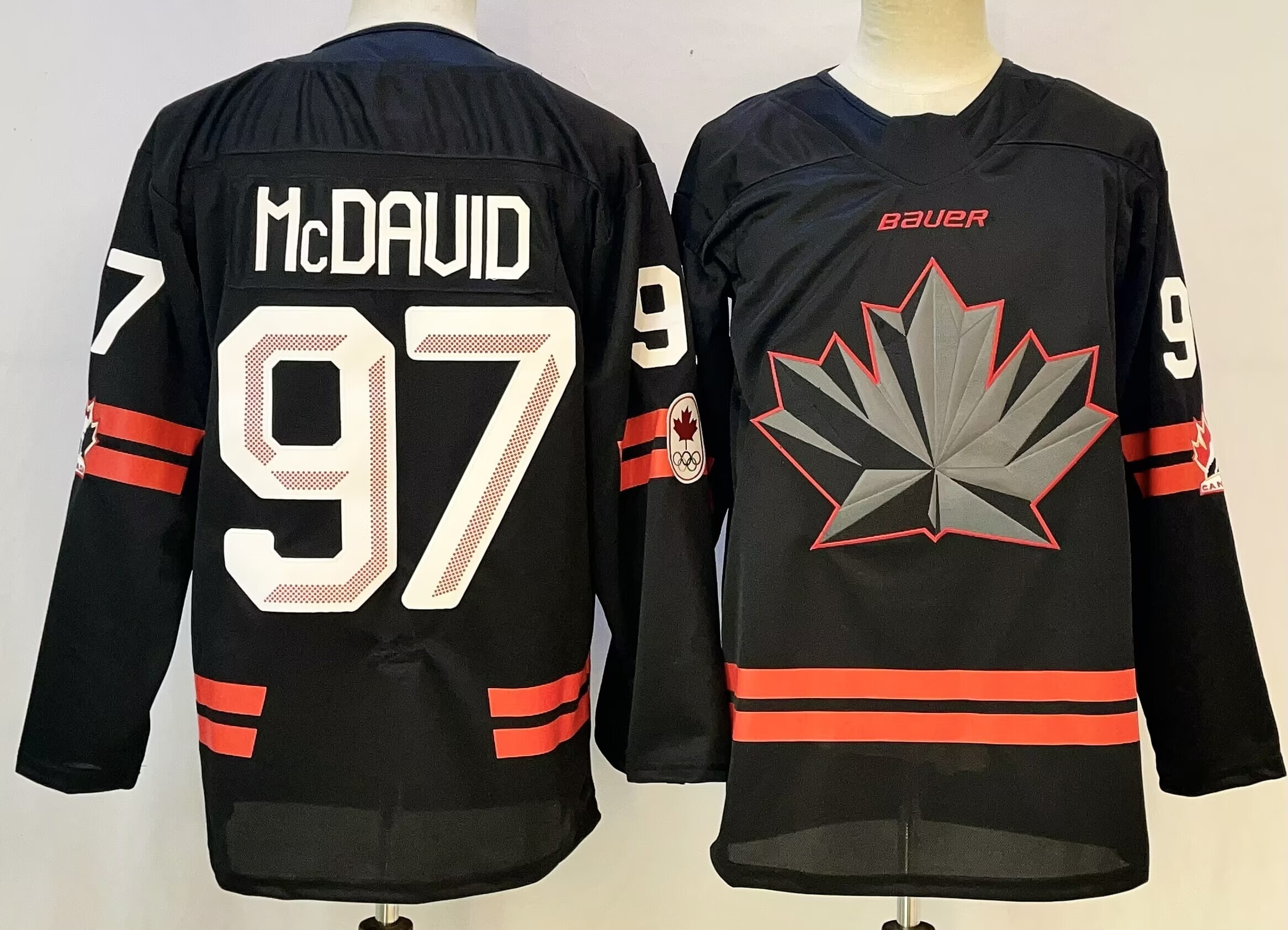 Men's Canada Hockey #97 Connor McDavid Black Stitched Jersey