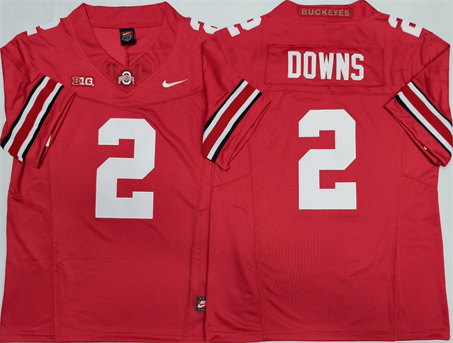 Men's Ohio State Buckeyes #2 Caleb Downs Red 2025 F.U.S.E. Limited Stitched Jersey