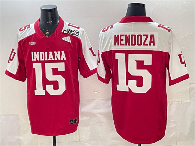 Men's Indiana Hoosiers #15 Fernando Mendoza Red Alternate F.U.S.E. 2026 Patch Stitched Football Jersey